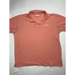 Columbia Pink Active Fit Lightweight Casual Embroidered Polo Mens Large